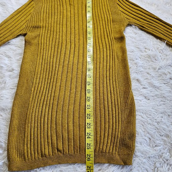 Atmosphere Women's Mustard Yellow Stretch Knitted 3/4 Sleeves Sweat Shirt - Picture 4 of 8